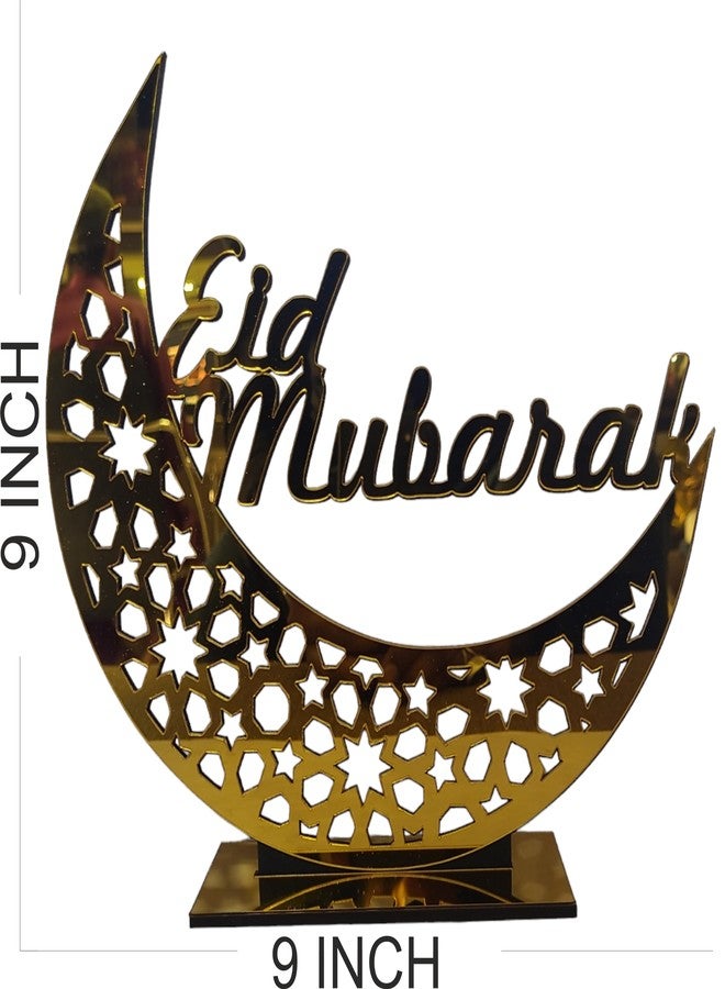 PrintEra Islamic Freestanding Eid Mubarak Decor with Moon Ramadan Kareem Sign, Blessed Ramadan Sign, Eid Mubarak Unique Islamic Gifts and acrylic Signs for Festive Celebrations Size 9x9 Inches - Image 5